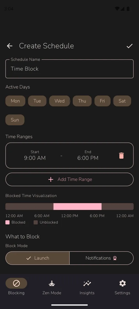 Time-based schedule